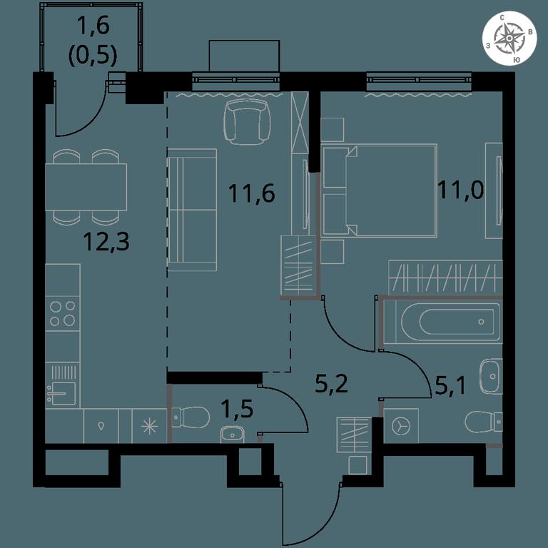 2-BD Apartment Sale, 47.2 sq. m. at 1 Himkinskij, zhiloy kompleks 1-y Khimkinskiy, kvartal Mezhdunarodny, mikrorayon Klyazma-Starbeyevo, Khimki, Moscow Region, Russia #1 2-BD Apartment Sale, 47.2 sq. m. at 1 Himkinskij, zhiloy kompleks 1-y Khimkinskiy, kvartal Mezhdunarodny, mikrorayon Klyazma-Starbeyevo, Khimki, Moscow Region, Russia #1