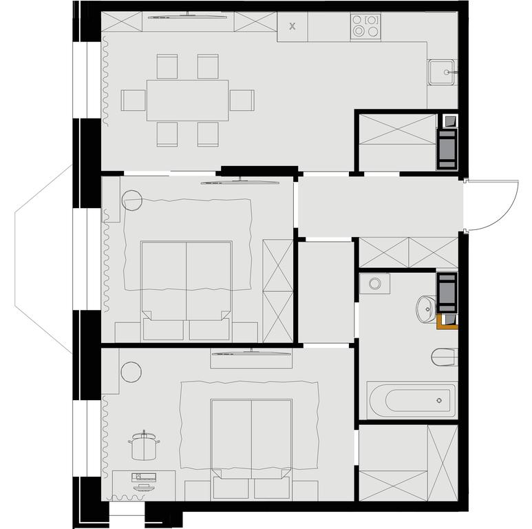 2-BD Apartment Sale, 63.4平方米 at Teatralnyi Kvartal, Rotmistrova Street, 2, Moscow, Russia #1 2-BD Apartment Sale, 63.4平方米 at Teatralnyi Kvartal, Rotmistrova Street, 2, Moscow, Russia #1