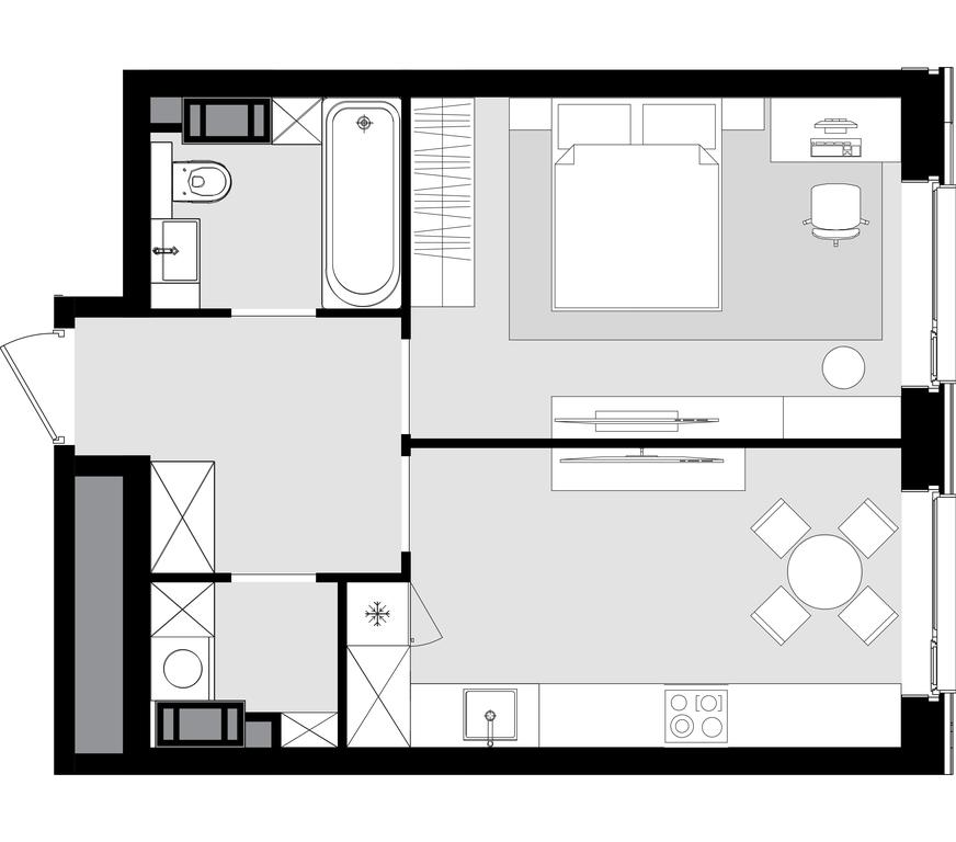 1-BD Apartment Sale, 41.9平方米 at Crystal, Generala Glagoleva Street, 16с1, Moscow, Russia #1 1-BD Apartment Sale, 41.9平方米 at Crystal, Generala Glagoleva Street, 16с1, Moscow, Russia #1