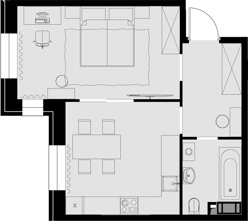 1-BD Apartment Sale, 41.6 sq. m. at Teatralnyi Kvartal, Rotmistrova Street, 2, Moscow, Russia #1