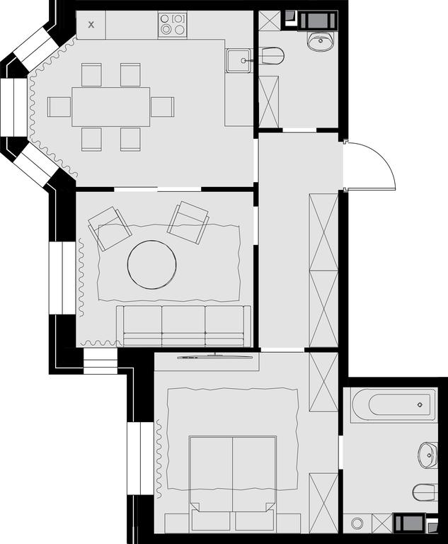 2-BD Apartment Sale, 57.7 sq. m. at Teatralnyi Kvartal, Rotmistrova Street, 2, Moscow, Russia #1