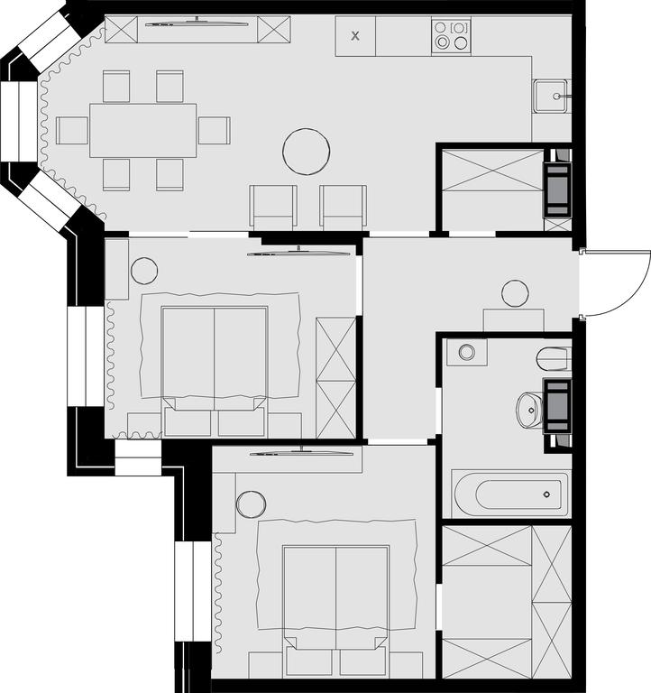 2-BD Apartment Sale, 62.4 sq. m. at Teatralnyi Kvartal, Rotmistrova Street, 2, Moscow, Russia #1