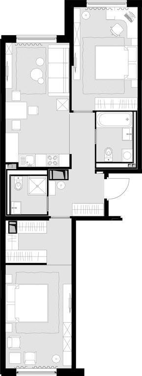 2-BD Apartment Sale, 70.7平方米 at Malevich, Otradnaya Street, 8, Moscow, Russia #1