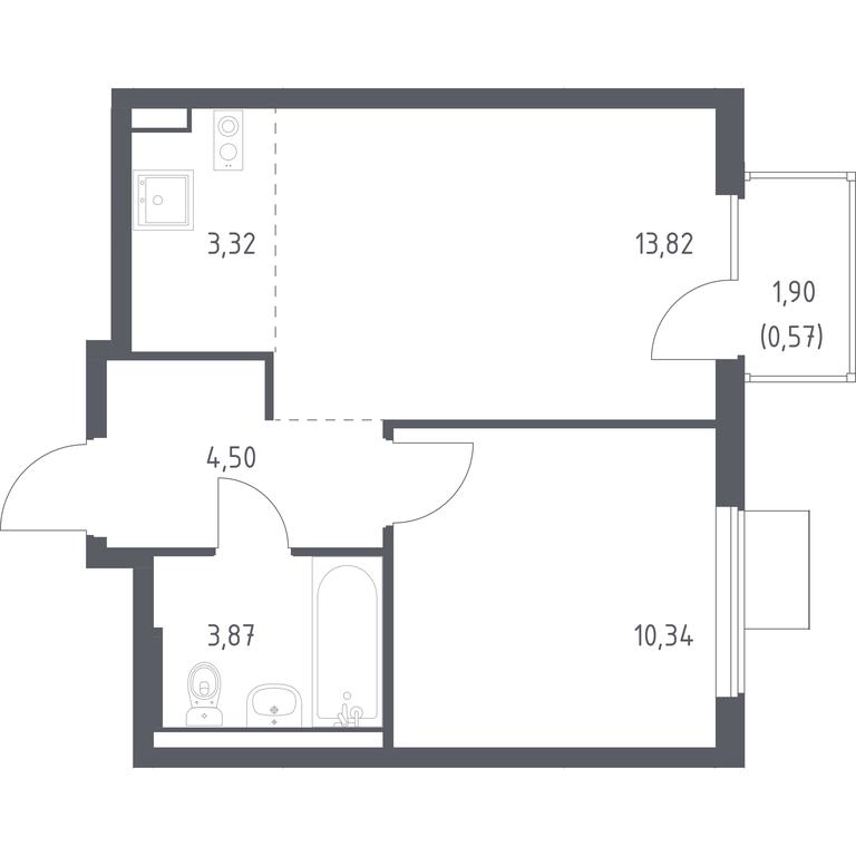 Apartment Sale, 36.42 sq. m. at Gorki Park, Shkolnaya ulitsa, 2, derevnya Korobovo, Leninskiy City District, Moscow Region, Russia #1 Apartment Sale, 36.42 sq. m. at Gorki Park, Shkolnaya ulitsa, 2, derevnya Korobovo, Leninskiy City District, Moscow Region, Russia #1