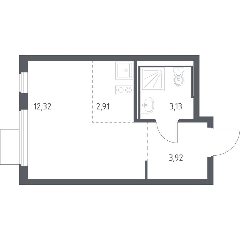 Apartment Sale, 22.28 sq. m. at Gorki Park, Shkolnaya ulitsa, 2, derevnya Korobovo, Leninskiy City District, Moscow Region, Russia #1