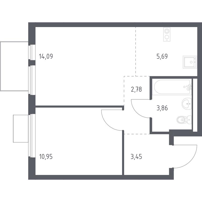 Apartment Sale, 40.82 sq. m. at Gorki Park, Shkolnaya ulitsa, 2, derevnya Korobovo, Leninskiy City District, Moscow Region, Russia #1 Apartment Sale, 40.82 sq. m. at Gorki Park, Shkolnaya ulitsa, 2, derevnya Korobovo, Leninskiy City District, Moscow Region, Russia #1