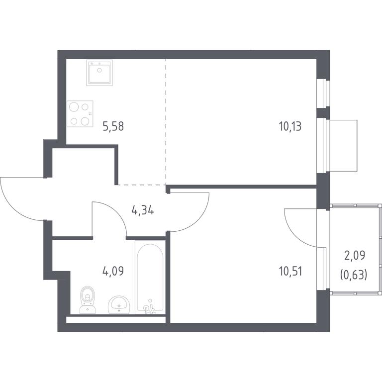 Apartment Sale, 35.28 sq. m. at Gorki Park, Shkolnaya ulitsa, 2, derevnya Korobovo, Leninskiy City District, Moscow Region, Russia #1 Apartment Sale, 35.28 sq. m. at Gorki Park, Shkolnaya ulitsa, 2, derevnya Korobovo, Leninskiy City District, Moscow Region, Russia #1