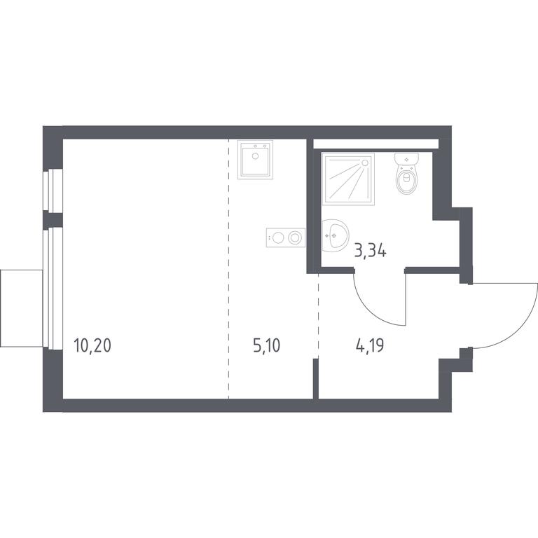 Apartment Sale, 22.83 sq. m. at Gorki Park, Shkolnaya ulitsa, 2, derevnya Korobovo, Leninskiy City District, Moscow Region, Russia #1