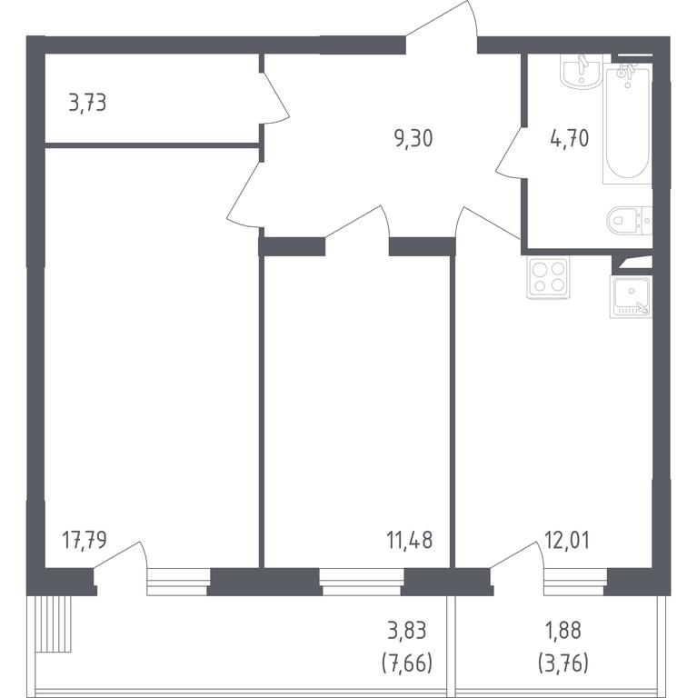 Продажа 1-комн. квартиры, 64 м² в ЖК «Егорово Парк», 1-й квартал, посёлок Жилино-1, городской округ Люберцы, Московская область, Россия #1