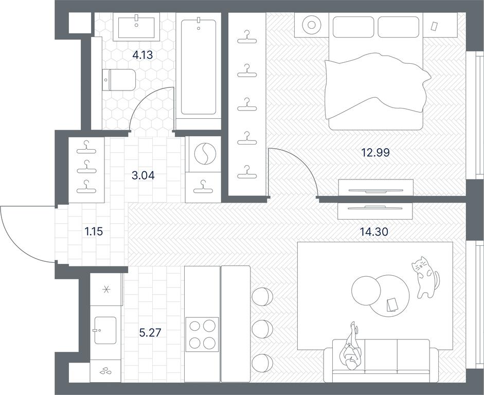 Apartment Sale, 40.88 sq. m. at TATE, Vetkina Street, Moscow, Russia #1