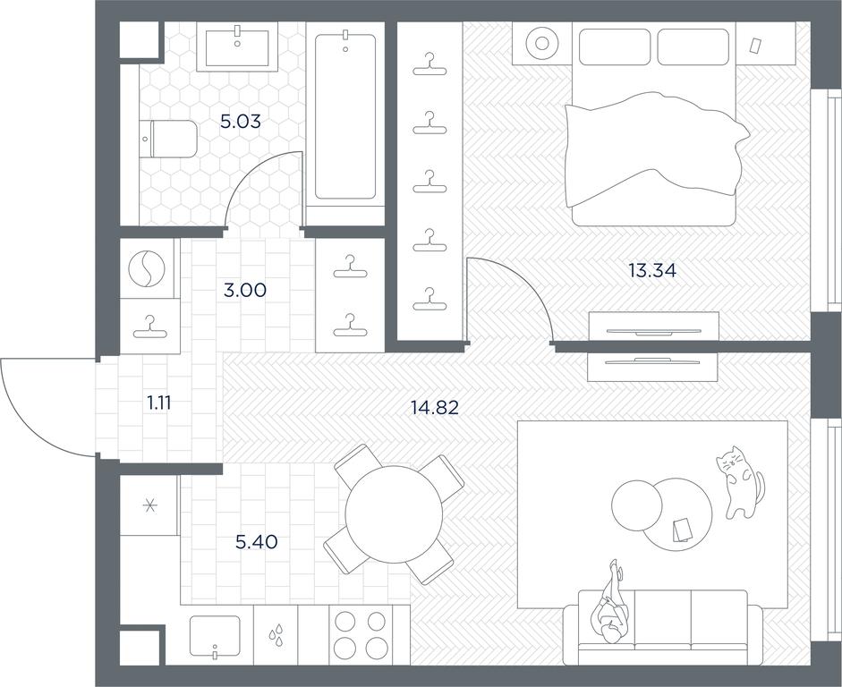 Apartment Sale, 42.7 sq. m. at TATE, Vetkina Street, Moscow, Russia #1