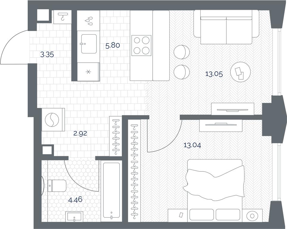Apartment Sale, 42.62 sq. m. at TATE, Vetkina Street, Moscow, Russia #1