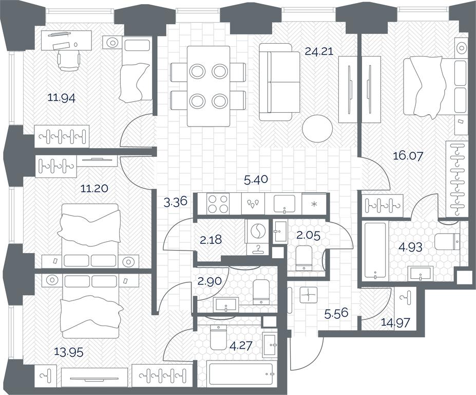 Продажа 3-комн. квартиры, 109,93 м² в ЖК «TATE (Тэйт)», Веткина улица, Москва, Россия #1 Продажа 3-комн. квартиры, 109,93 м² в ЖК «TATE (Тэйт)», Веткина улица, Москва, Россия #1