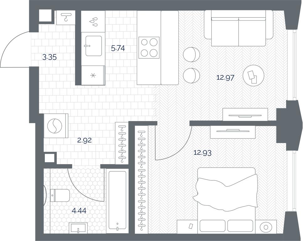 Apartment Sale, 42.35 sq. m. at TATE, Vetkina Street, Moscow, Russia #1
