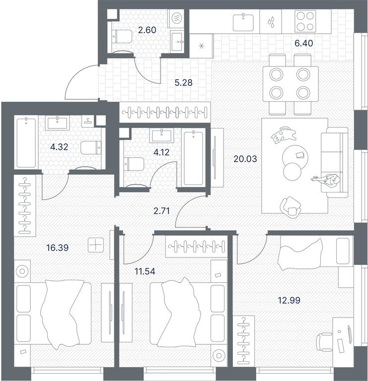 2-BD Apartment Sale, 86.38 sq. m. at TATE, Vetkina Street, Moscow, Russia #1