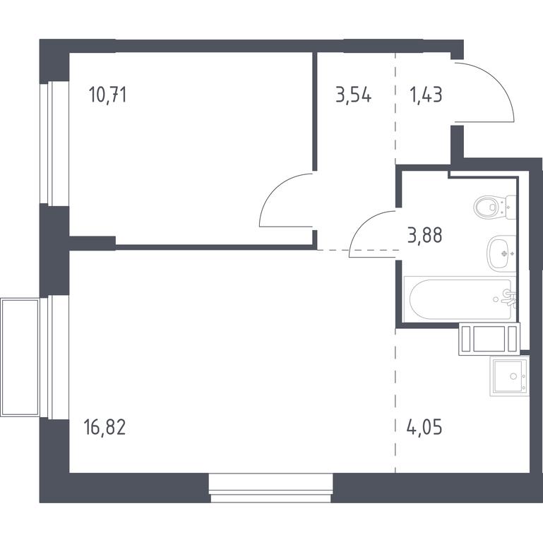 Apartment Sale, 40.43 sq. m. at Tomilino Park, 1-y kvartal, posyolok Zhilino-1, Lubertsy City District, Moscow Region, Russia #1