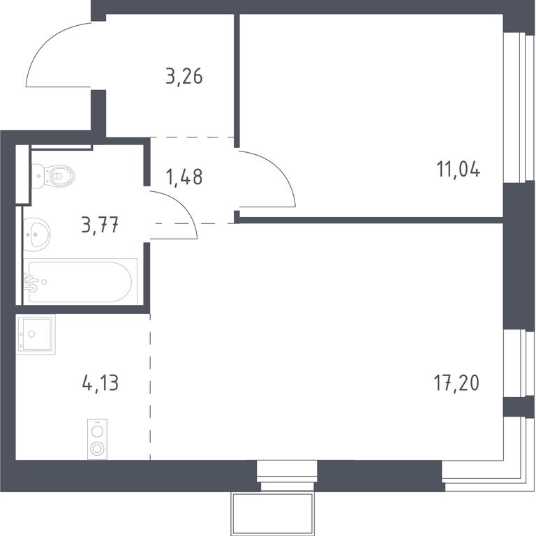 Apartment Sale, 40.88平方米 at Egorovo Park, 1-y kvartal, posyolok Zhilino-1, Lubertsy City District, Moscow Region, Russia #1