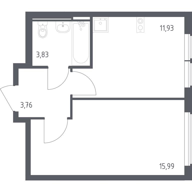 Apartment Sale, 35.51 sq. m. at Ostafevo, Ostafyevskoe Highway, 12к1, Ryazanovskoe Settlement, Moscow, Russia #1