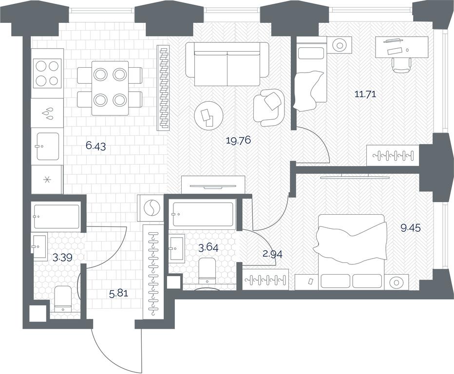 1-BD Apartment Sale, 63.13 sq. m. at TATE, Vetkina Street, Moscow, Russia #1 1-BD Apartment Sale, 63.13 sq. m. at TATE, Vetkina Street, Moscow, Russia #1