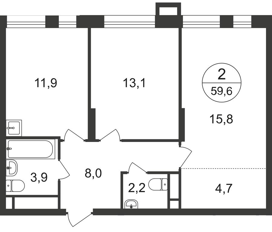 2-BD Apartment Sale, 59.6平方米 at Pervyi Moskovskiy, ulitsa Bianki, 1, Moskovskiy, Moscow, Russia #1 2-BD Apartment Sale, 59.6平方米 at Pervyi Moskovskiy, ulitsa Bianki, 1, Moskovskiy, Moscow, Russia #1