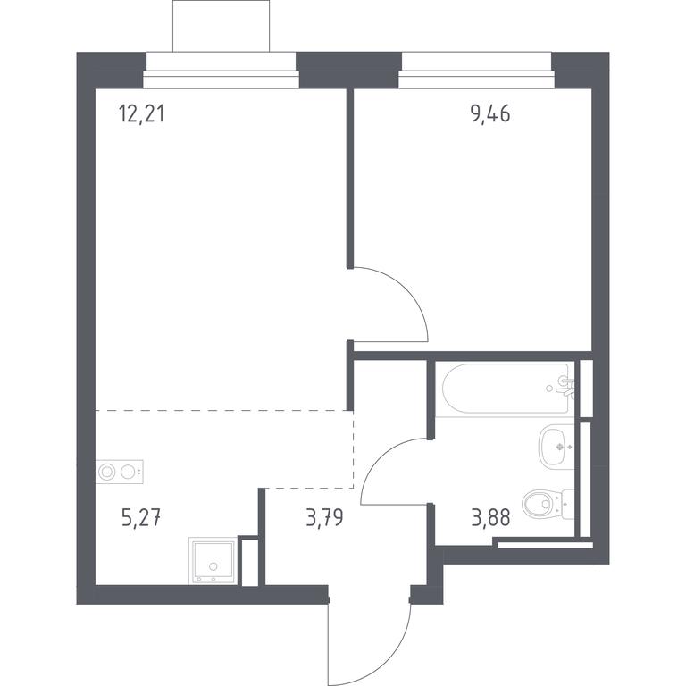 Apartment Sale, 34.61 sq. m. at Pribrezhnyi Park, Pribrezhniy Park Residential Complex, Village of Yam, Domodedovo City District, Moscow Region, Russia #1