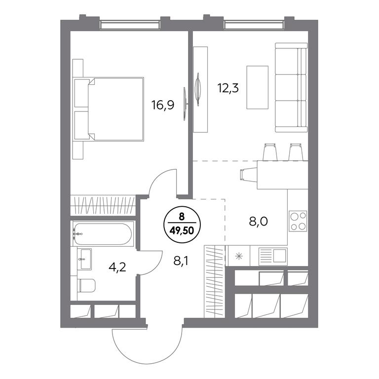 3-BD Apartment Sale, 66.8 sq. m. at Dom56, Fridrikha Engelsa Street, 56с1, Moscow, Russia #1