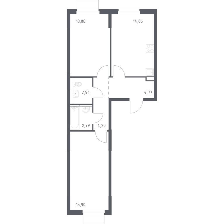 1-BD Apartment Sale, 57.34平方米 at Mytishchi Park, Silikatnaya ulitsa, 41к3, Mytischi, Moscow Region, Russia #1 1-BD Apartment Sale, 57.34平方米 at Mytishchi Park, Silikatnaya ulitsa, 41к3, Mytischi, Moscow Region, Russia #1
