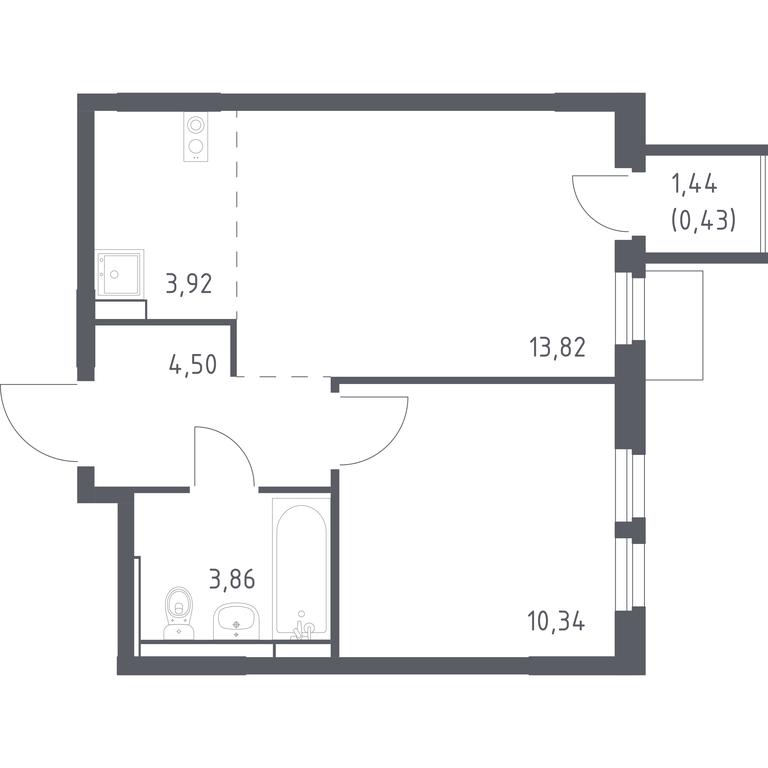Apartment Sale, 36.87平方米 at Mytishchi Park, Silikatnaya ulitsa, 41к3, Mytischi, Moscow Region, Russia #1 Apartment Sale, 36.87平方米 at Mytishchi Park, Silikatnaya ulitsa, 41к3, Mytischi, Moscow Region, Russia #1