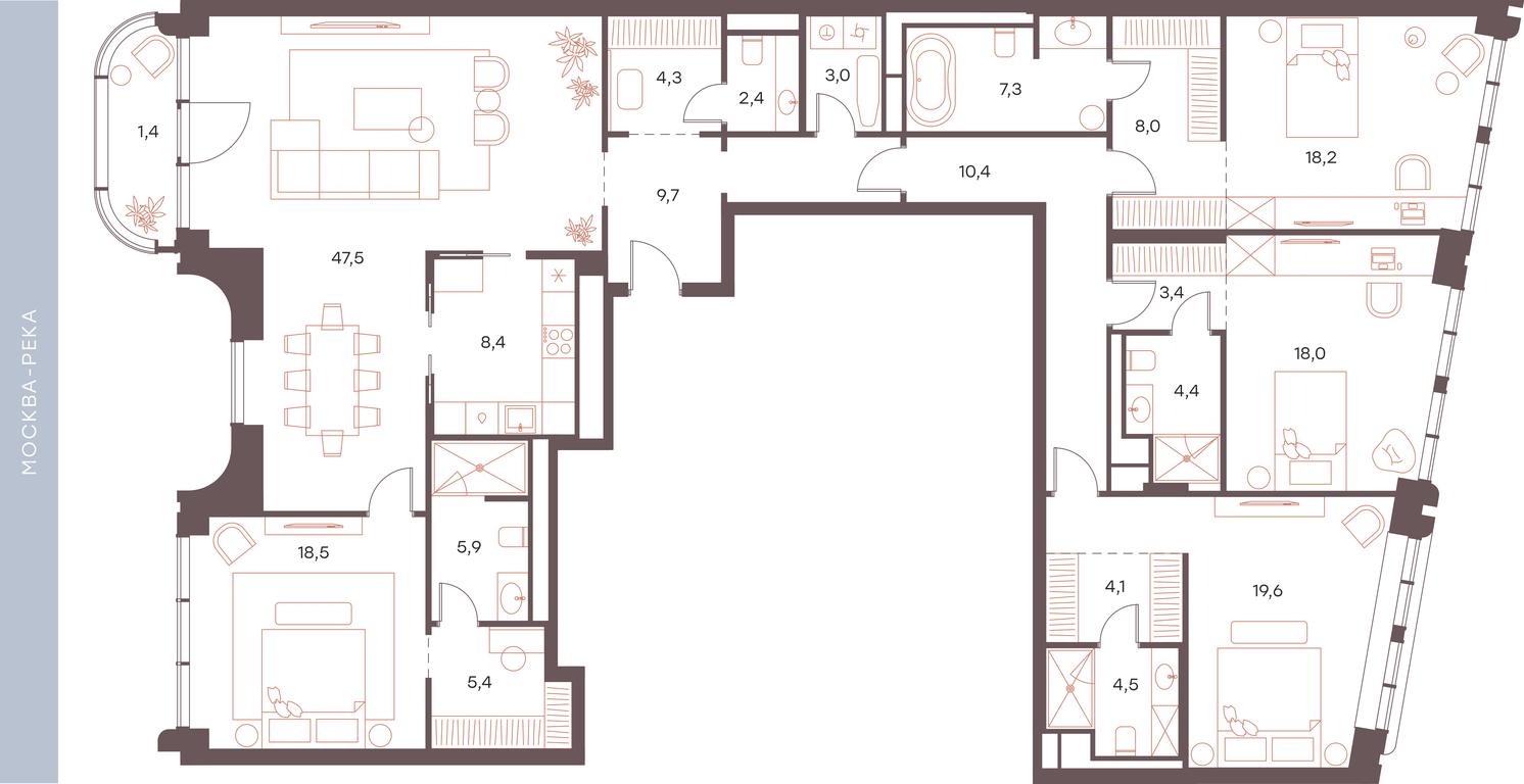 Продажа 4-комн. квартиры, 204,5 м² в ЖК «Саввинская 27», Саввинская набережная, 27, Москва, Россия #1 Продажа 4-комн. квартиры, 204,5 м² в ЖК «Саввинская 27», Саввинская набережная, 27, Москва, Россия #1