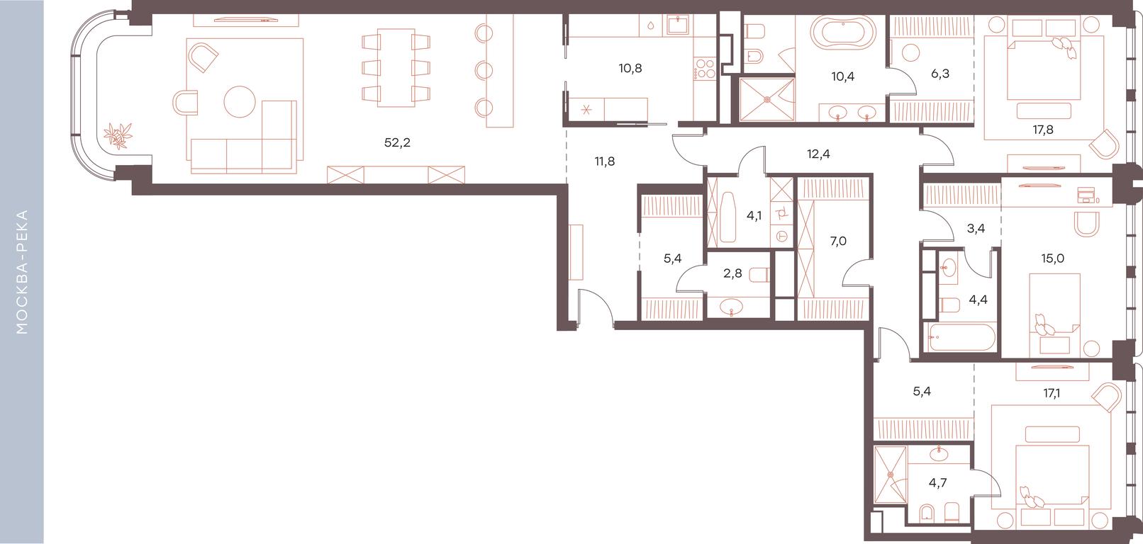 3-BD Apartment Sale, 191 sq. m. at Savvinskaya 27, Savvinskaya Embankment, 27, Moscow, Russia #2