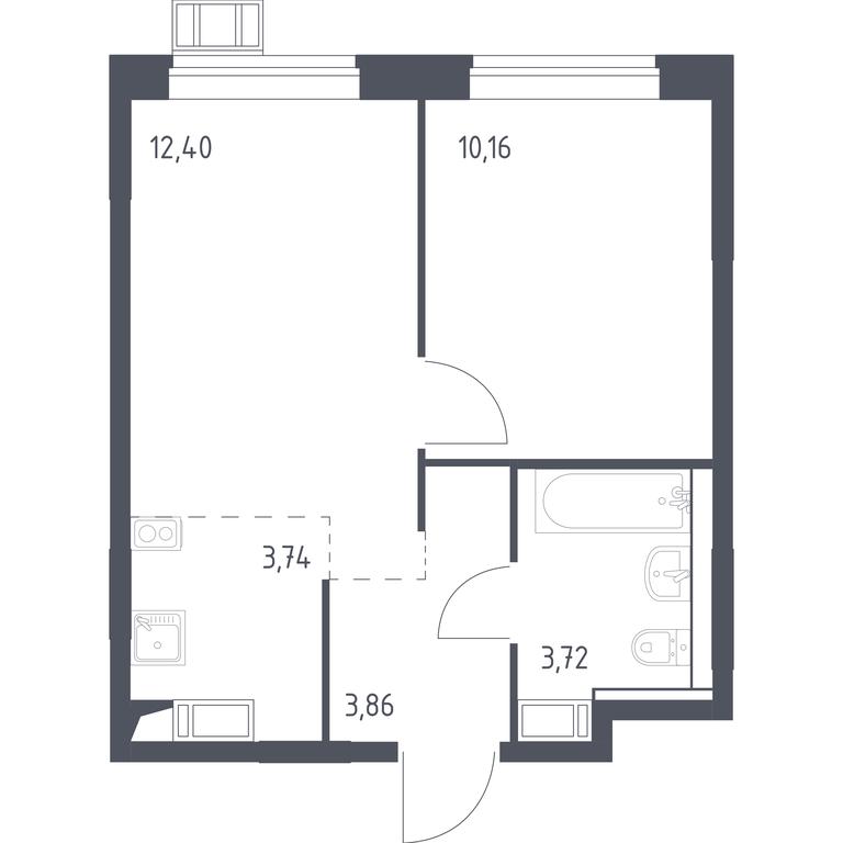 Apartment Sale, 33.6平方米 at Novoe Vnukovo, kvartal № 38, Kokoshkino Settlement, Moscow, Russia #1