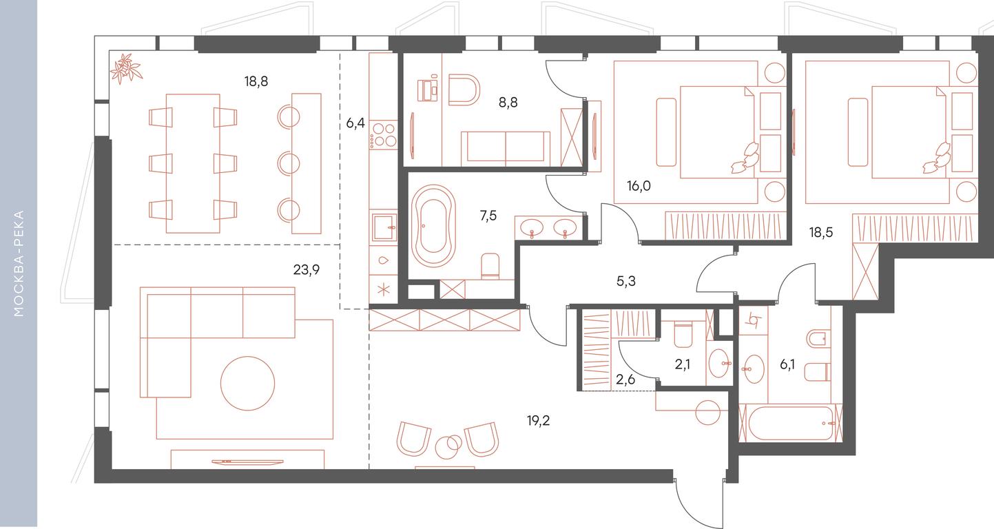 4-BD Apartment Sale, 135.2 sq. m. at Savvinskaya 17, Savvinskaya Embankment, 17, Moscow, Russia #1 4-BD Apartment Sale, 135.2 sq. m. at Savvinskaya 17, Savvinskaya Embankment, 17, Moscow, Russia #1