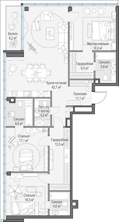 2-BD Apartment Sale, 147.6 sq. m. at Frunzenskaya naberezhnaya, Frunzenskaya Embankment, 30, Moscow, Russia #1 2-BD Apartment Sale, 147.6 sq. m. at Frunzenskaya naberezhnaya, Frunzenskaya Embankment, 30, Moscow, Russia #1