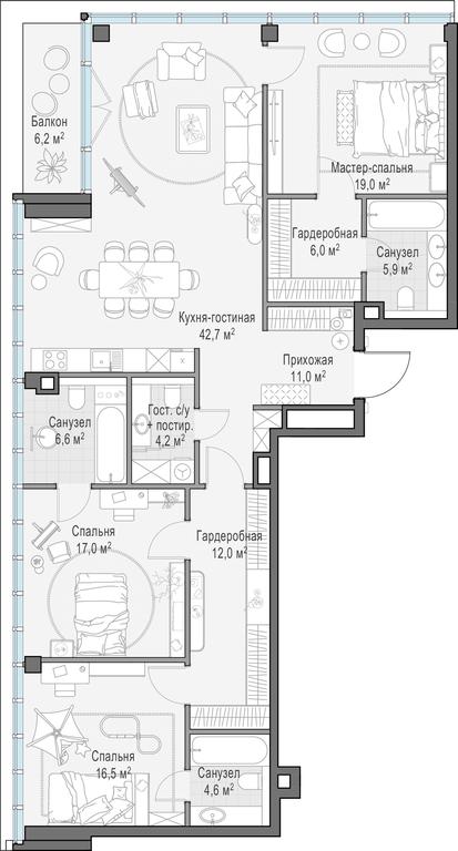 2-BD Apartment Sale, 147.5 sq. m. at Frunzenskaya naberezhnaya, Frunzenskaya Embankment, 30, Moscow, Russia #1 2-BD Apartment Sale, 147.5 sq. m. at Frunzenskaya naberezhnaya, Frunzenskaya Embankment, 30, Moscow, Russia #1