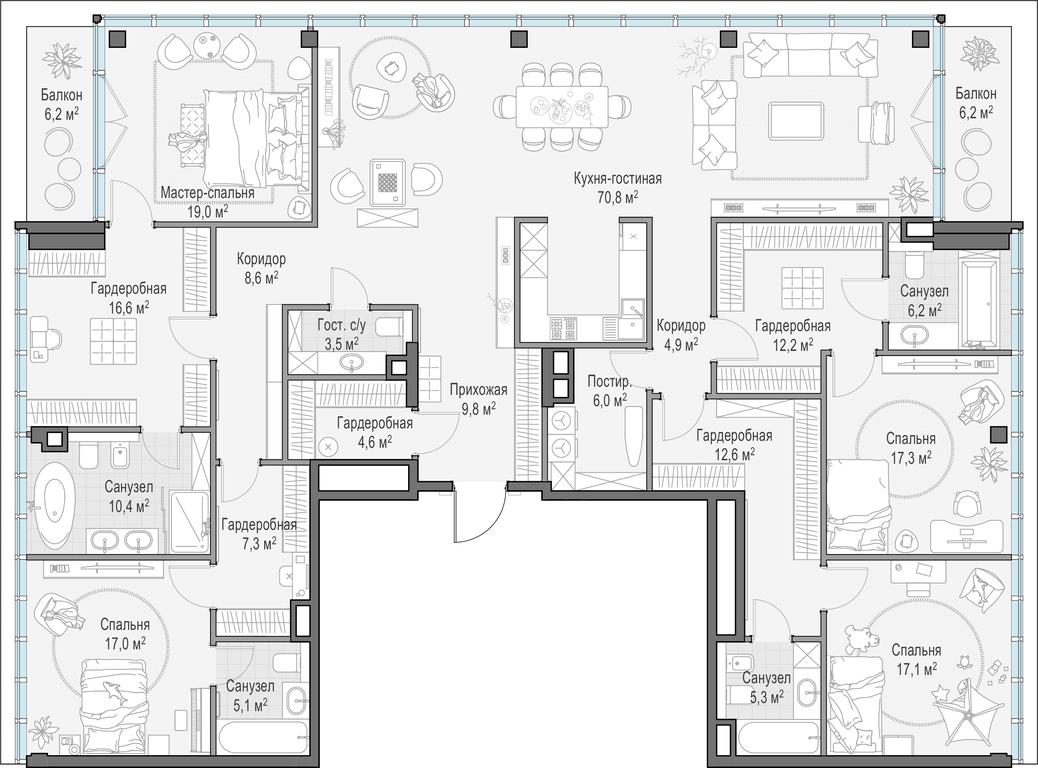 Продажа 3-комн. квартиры, 258,3 м² в ЖК «Клубный город-парк «Фрунзенская набережная»», Фрунзенская набережная, 30, Москва, Россия #1