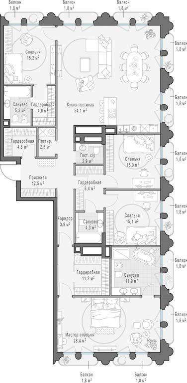 5-BD Apartment Sale, 202.7 sq. m. at Frunzenskaya naberezhnaya, Frunzenskaya Embankment, 30, Moscow, Russia #1 5-BD Apartment Sale, 202.7 sq. m. at Frunzenskaya naberezhnaya, Frunzenskaya Embankment, 30, Moscow, Russia #1
