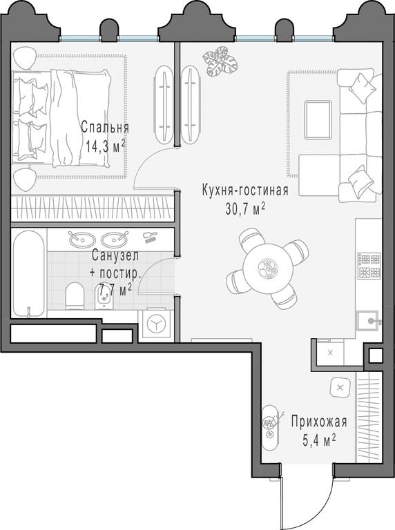 1-BD Apartment Sale, 58.2平方米 at Frunzenskaya naberezhnaya, Frunzenskaya Embankment, 30, Moscow, Russia #1 1-BD Apartment Sale, 58.2平方米 at Frunzenskaya naberezhnaya, Frunzenskaya Embankment, 30, Moscow, Russia #1