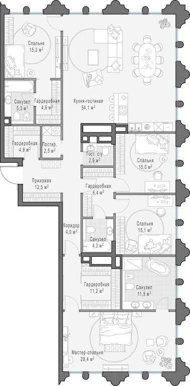 5-BD Apartment Sale, 197.3平方米 at Frunzenskaya naberezhnaya, Frunzenskaya Embankment, 30, Moscow, Russia #1 5-BD Apartment Sale, 197.3平方米 at Frunzenskaya naberezhnaya, Frunzenskaya Embankment, 30, Moscow, Russia #1