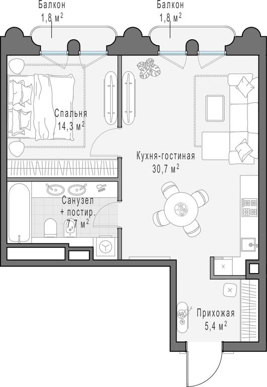 1-BD Apartment Sale, 59.2平方米 at Frunzenskaya naberezhnaya, Frunzenskaya Embankment, 30, Moscow, Russia #1 1-BD Apartment Sale, 59.2平方米 at Frunzenskaya naberezhnaya, Frunzenskaya Embankment, 30, Moscow, Russia #1