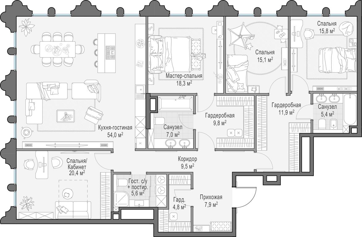 Продажа 3-комн. квартиры, 184,9 м² в ЖК «Клубный город-парк «Фрунзенская набережная»», Фрунзенская набережная, 30, Москва, Россия #1 Продажа 3-комн. квартиры, 184,9 м² в ЖК «Клубный город-парк «Фрунзенская набережная»», Фрунзенская набережная, 30, Москва, Россия #1