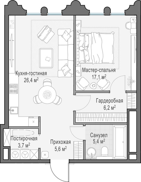 1-BD Apartment Sale, 64.5 sq. m. at Frunzenskaya naberezhnaya, Frunzenskaya Embankment, 30, Moscow, Russia #1 1-BD Apartment Sale, 64.5 sq. m. at Frunzenskaya naberezhnaya, Frunzenskaya Embankment, 30, Moscow, Russia #1