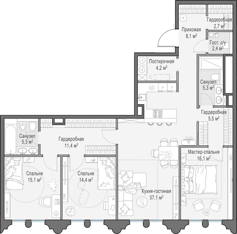 Продажа 2-комн. квартиры, 127,7 м² в ЖК «Клубный город-парк «Фрунзенская набережная»», Фрунзенская набережная, 30, Москва, Россия #1 Продажа 2-комн. квартиры, 127,7 м² в ЖК «Клубный город-парк «Фрунзенская набережная»», Фрунзенская набережная, 30, Москва, Россия #1