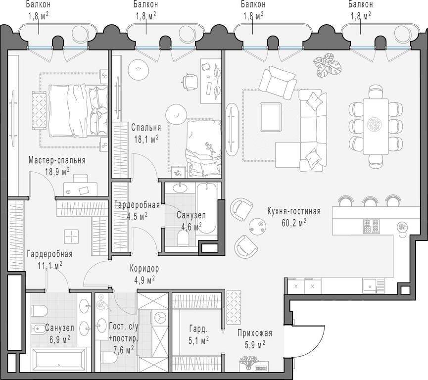 2-BD Apartment Sale, 147.4平方米 at Frunzenskaya naberezhnaya, Frunzenskaya Embankment, 30, Moscow, Russia #1 2-BD Apartment Sale, 147.4平方米 at Frunzenskaya naberezhnaya, Frunzenskaya Embankment, 30, Moscow, Russia #1