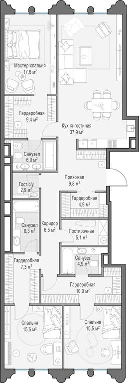 2-BD Apartment Sale, 160.2 sq. m. at Frunzenskaya naberezhnaya, Frunzenskaya Embankment, 30, Moscow, Russia #1 2-BD Apartment Sale, 160.2 sq. m. at Frunzenskaya naberezhnaya, Frunzenskaya Embankment, 30, Moscow, Russia #1