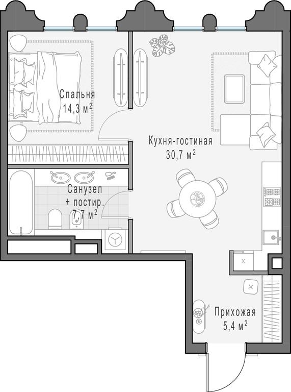Продажа 1-комн. квартиры, 58,2 м² в ЖК «Клубный город-парк «Фрунзенская набережная»», Фрунзенская набережная, 30, Москва, Россия #1 Продажа 1-комн. квартиры, 58,2 м² в ЖК «Клубный город-парк «Фрунзенская набережная»», Фрунзенская набережная, 30, Москва, Россия #1