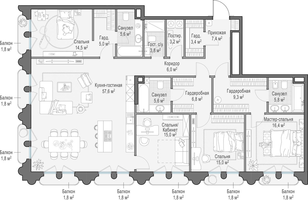 3-BD Apartment Sale, 184.1 sq. m. at Frunzenskaya naberezhnaya, Frunzenskaya Embankment, 30, Moscow, Russia #1 3-BD Apartment Sale, 184.1 sq. m. at Frunzenskaya naberezhnaya, Frunzenskaya Embankment, 30, Moscow, Russia #1