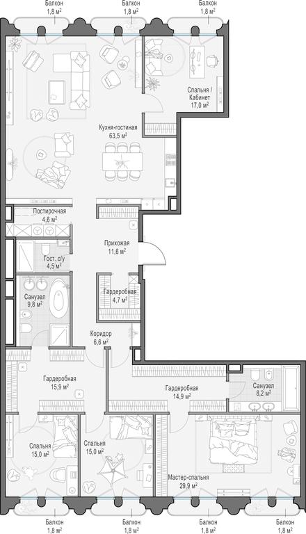 5-BD Apartment Sale, 225.4 sq. m. at Frunzenskaya naberezhnaya, Frunzenskaya Embankment, 30, Moscow, Russia #1 5-BD Apartment Sale, 225.4 sq. m. at Frunzenskaya naberezhnaya, Frunzenskaya Embankment, 30, Moscow, Russia #1