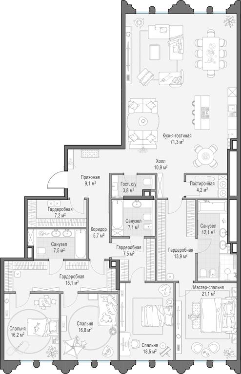 3-BD Apartment Sale, 248.4平方米 at Frunzenskaya naberezhnaya, Frunzenskaya Embankment, 30, Moscow, Russia #1 3-BD Apartment Sale, 248.4平方米 at Frunzenskaya naberezhnaya, Frunzenskaya Embankment, 30, Moscow, Russia #1