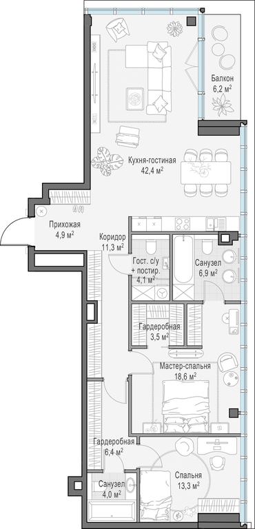 3-BD Apartment Sale, 117.9 sq. m. at Frunzenskaya naberezhnaya, Frunzenskaya Embankment, 30, Moscow, Russia #1 3-BD Apartment Sale, 117.9 sq. m. at Frunzenskaya naberezhnaya, Frunzenskaya Embankment, 30, Moscow, Russia #1