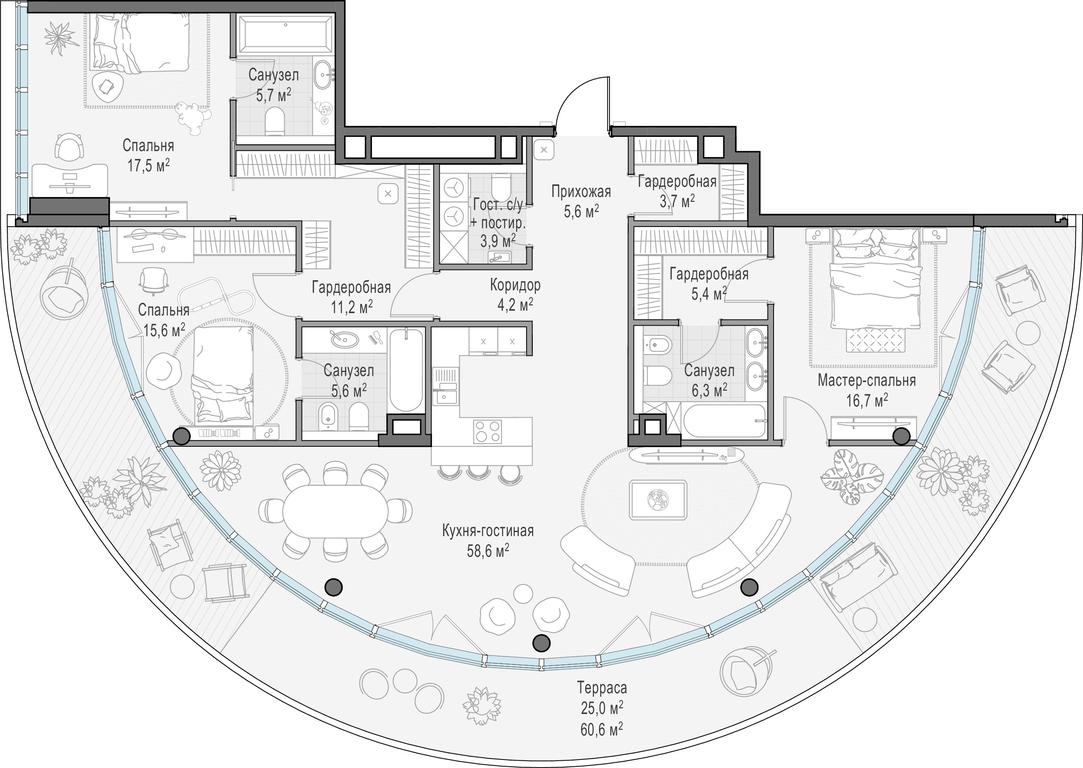 4-BD Apartment Sale, 167.4 sq. m. at Frunzenskaya naberezhnaya, Frunzenskaya Embankment, 30, Moscow, Russia #1 4-BD Apartment Sale, 167.4 sq. m. at Frunzenskaya naberezhnaya, Frunzenskaya Embankment, 30, Moscow, Russia #1